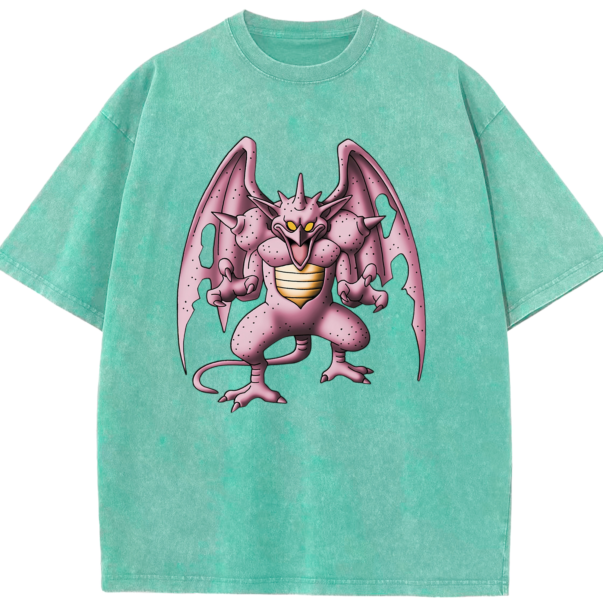 （画像用） ドラゴンクエスト Doragon Kuesuto Dragon Quest 綿100% ヴィンテージ風 半袖Tシャツ（フロントプリント）